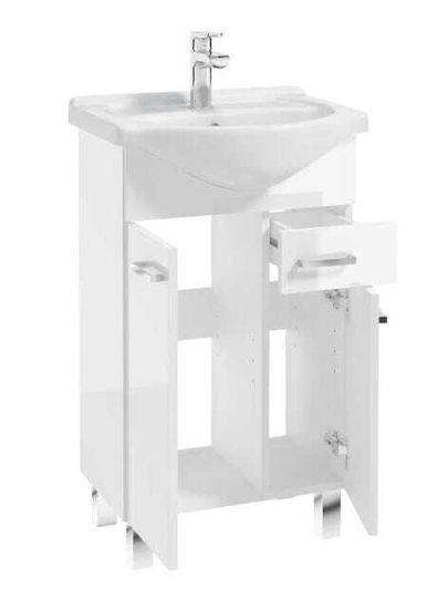 Deftrans Mea Πάγκος με Νιπτήρα Μ50xΒ30xΥ80cm White