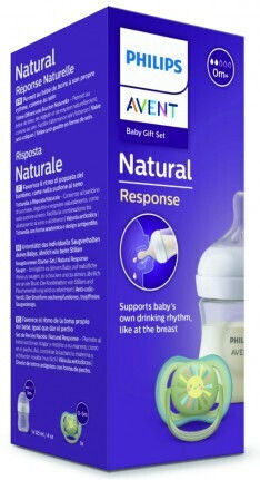 Philips Plastic Baby Bottle Set Natural Response Anti-colic with Silicone Teat for 0+ Months 125ml