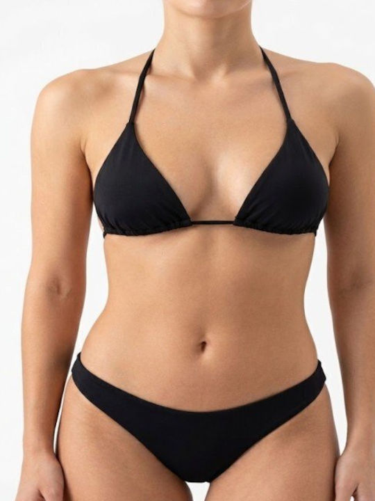 Set Bikini 3 Stücke Dreieck Schwarz