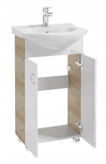 Deftrans Bathroom Vanity Unit With Sink M50xL26xH86cm Oak Deftrans Bathroom Vanity Unit With Sink M50xL26xH86cm Oak