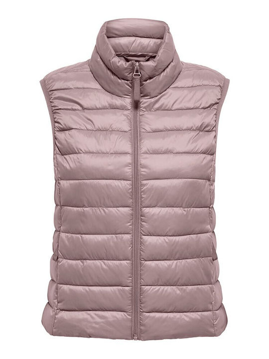 Damen Ärmelloses Puffer Jacke Rosa
