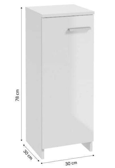 Deftrans Badezimmer Waschtisch-Einheit Ohne Waschbecken M30xB30xH79cm Weiß Glänzend
