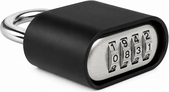 Steel Padlock Brass Combination 24mm Black