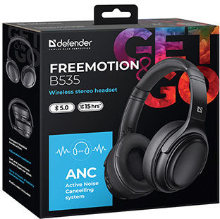 Defender FreeMotion B535 Kabellose Über Ohr Multimedia-Kopfhörer mit Mikrofon und Bluetooth-Konnektivität