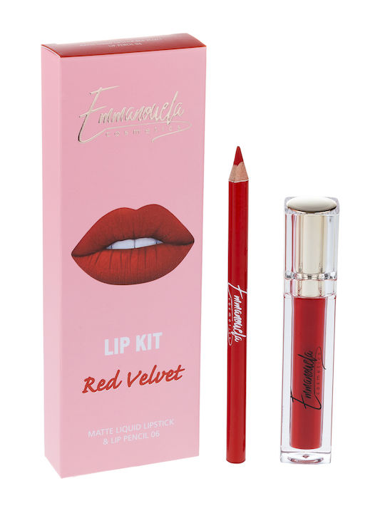 Emmanouela Cosmetics Makeup Palettes & Sets For Lips Red Velvet 2 Pieces