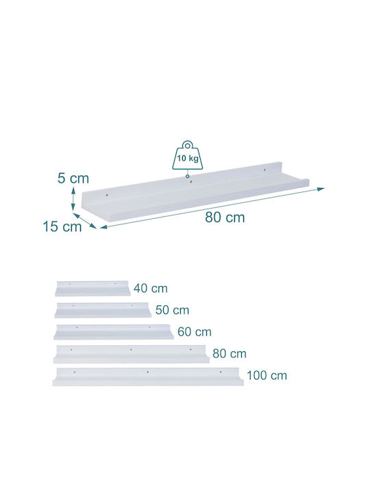 Wandregal Walnuss 80x15x5cm