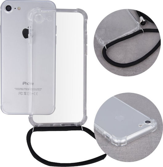 Silicone Back Cover with Black Neck Strap Moto E20