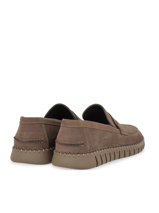 Δερμάτινα Ανδρικά Loafers σε Καφέ Χρώμα
