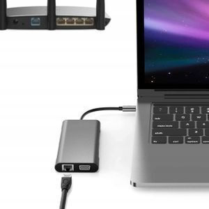 Thunderbolt 3 / USB-C Docking Station με HDMI 4K PD Ethernet Ασημί