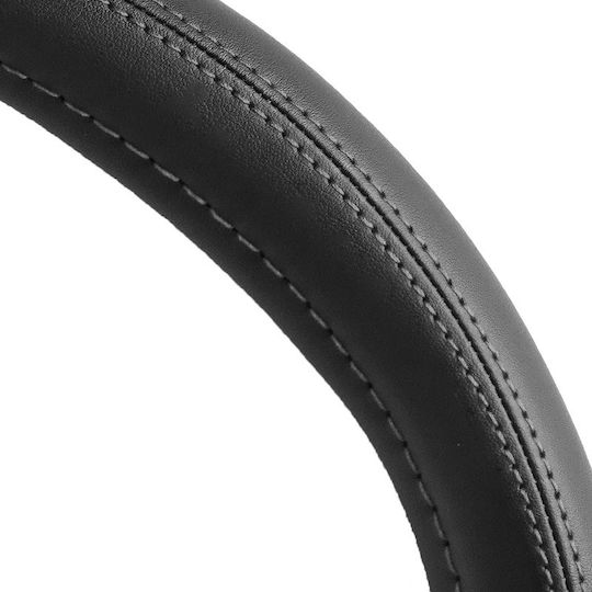 Cartech Car Steering Wheel Cover Leather White With White Seam