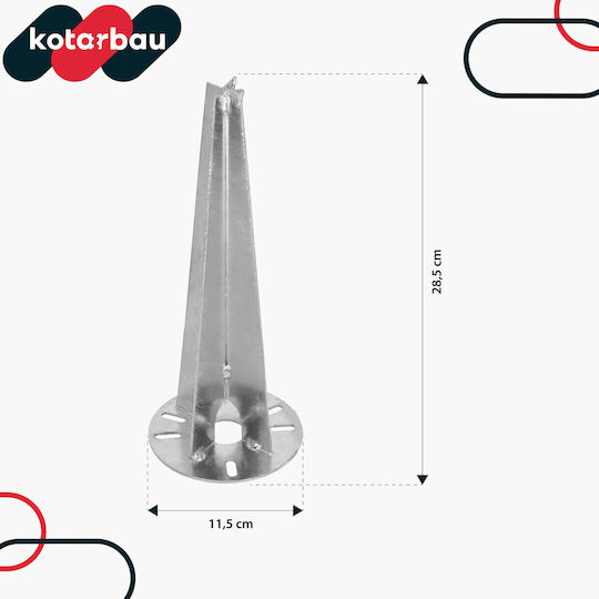Kotarbau Ground Spike Base Garden Lamps Round Anchor Bracket 115 Mm Set 4 Pcs