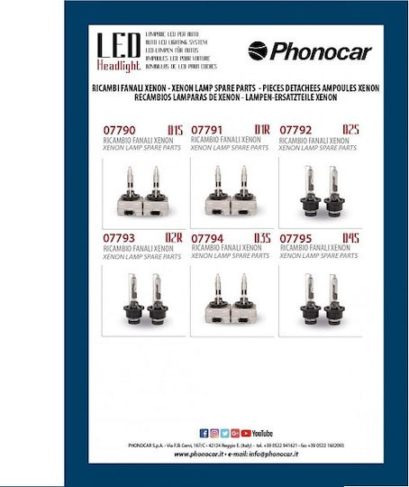 Phonocar Λάμπες Αυτοκινήτου Plus D3S Canbus Xenon Λευκό 2τμχ