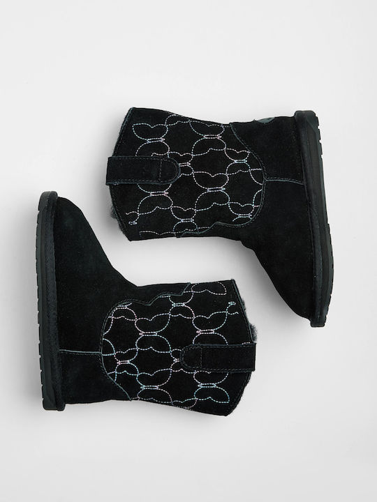 Leder Kinderstiefel Schwarz