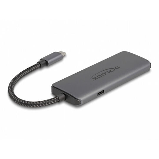 DeLock USB-C Docking Station με HDMI 4K Γκρι (87804)