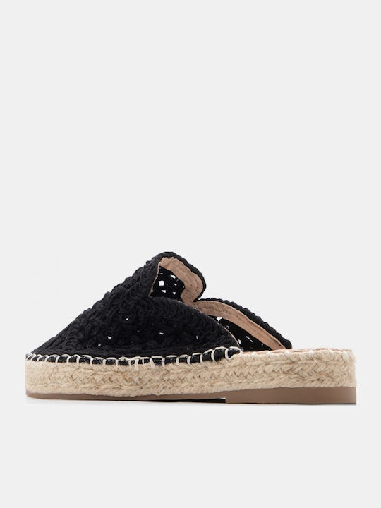 Knitted Women's Espadrilles In Black Color