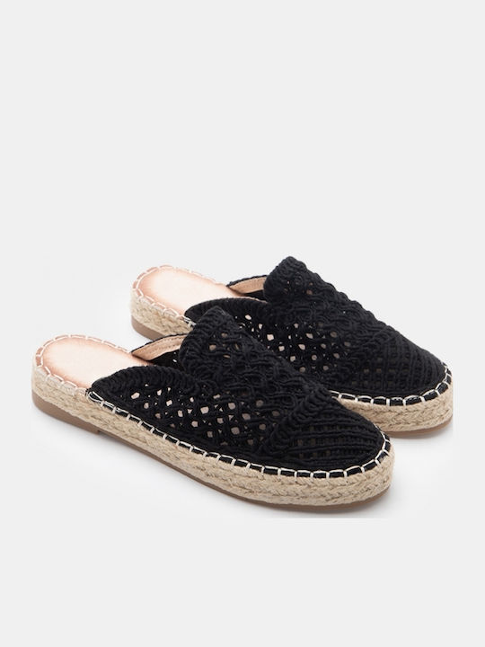 Knitted Women's Espadrilles In Black Color