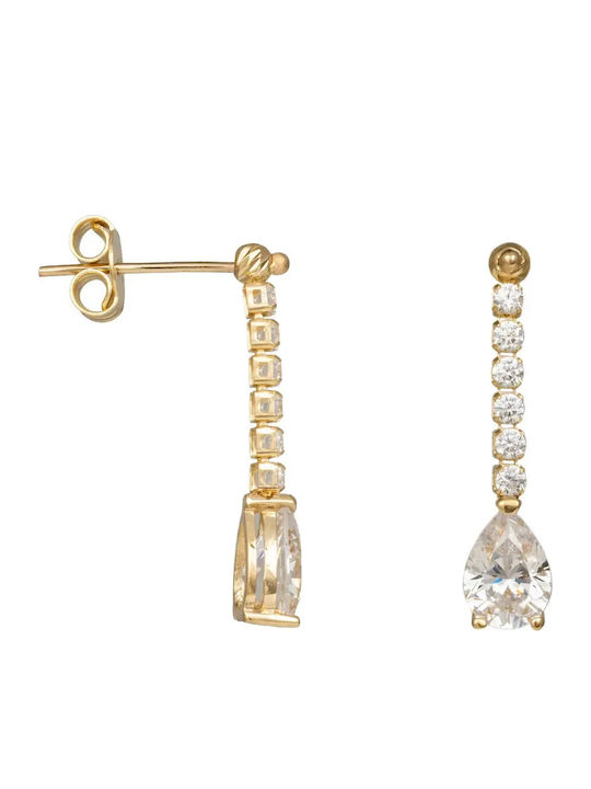 Set with Necklace Earrings & Bracelet from 14K Gold with Stones