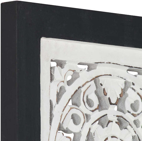 vidaXL Handmade Wall Decor Black Wooden 40x1.5x40cm