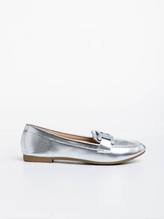 Γυναικεία Loafers σε Ασημί Χρώμα