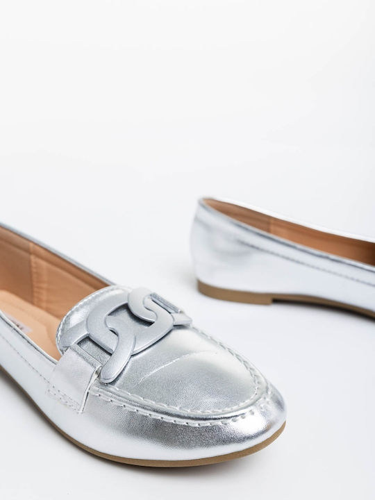 Γυναικεία Loafers σε Ασημί Χρώμα