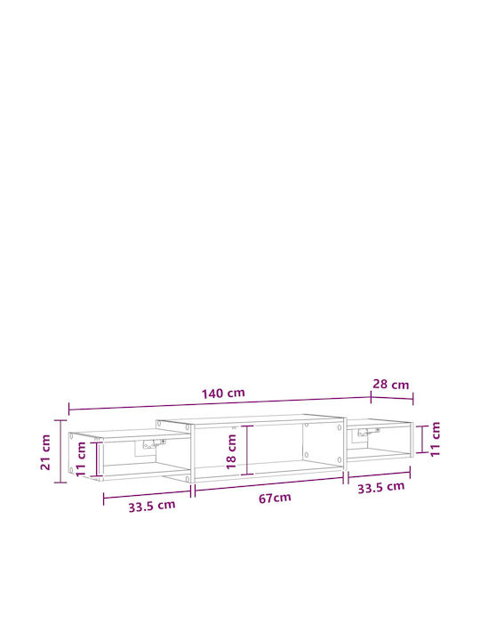 TV-Ständer Eiche M140xP28xH21cm