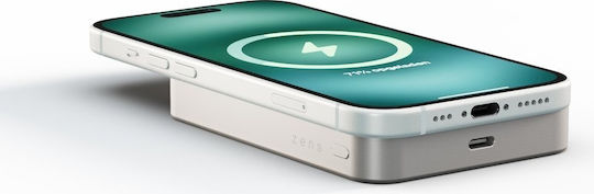 Zens Pro 1 MagSafe Qi2 Baterie Externă 5000mAh 15W Cu Port USB-C Alb