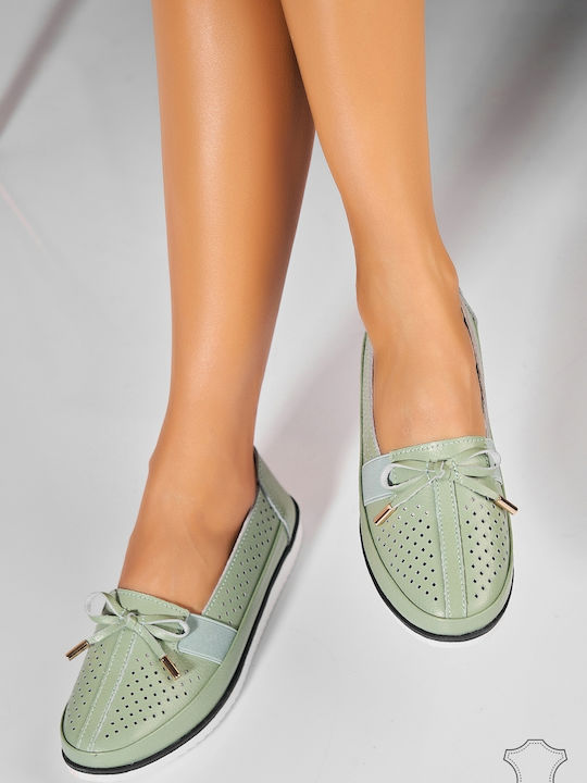 Mocasini Dama Din Piele Verde