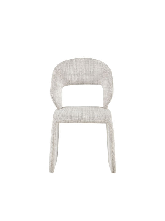 Poise Dining Chairs with Fabric Upholstery White 2pcs 61x55x88.5cm