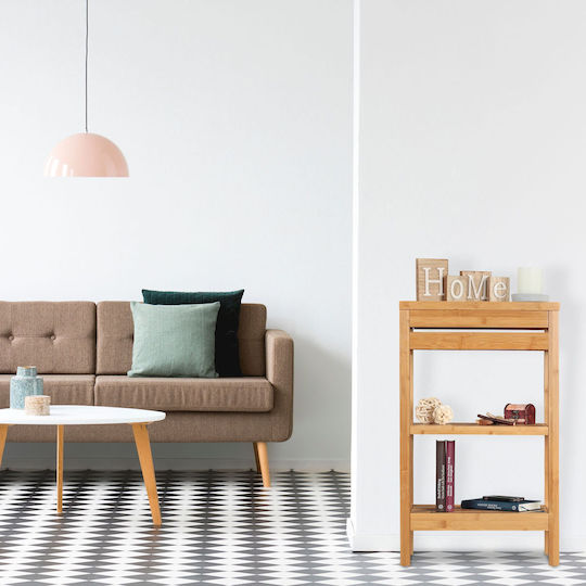 Relaxdays Boden Badezimmerregal Bamboo 76.5x29.5x46cm Braune