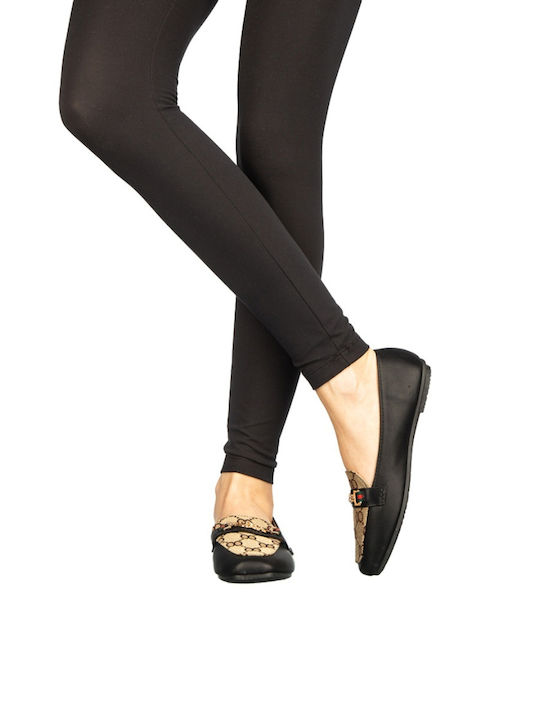 Loafers Dama Din Piele În Culoare Neagră