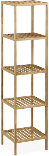 Relaxdays Floor Bathroom Shelf Wooden 146x35.5x35.5cm Brown