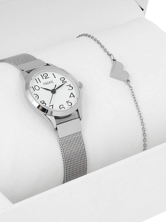 Pacific Battery Watch with Metal Bracelet