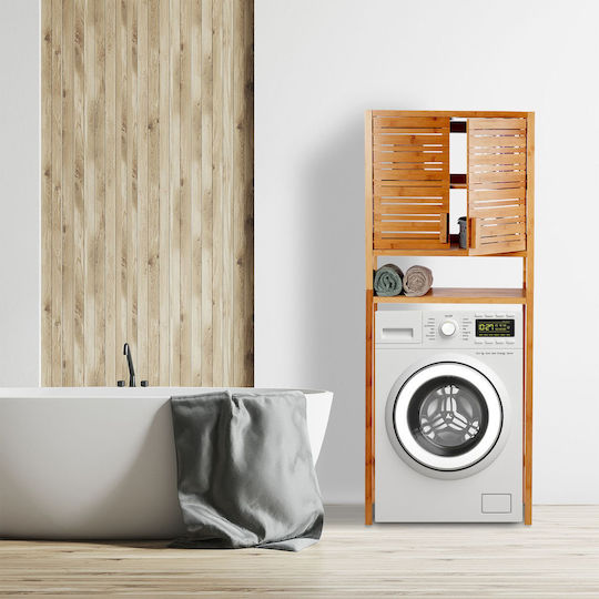 Relaxdays Floor Bathroom Shelf Bamboo Brown