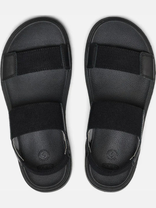 Backstrap Damen Flache Sandalen Schwarz