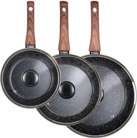 Vilde Set Tigăi din Aluminiu cu Acoperire Antiaderentă 3 Bucăți