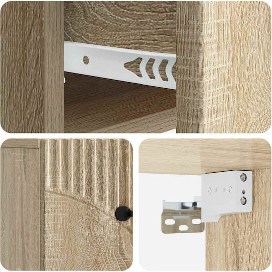Nachttisch Holz Beige 34.5x33x20cm