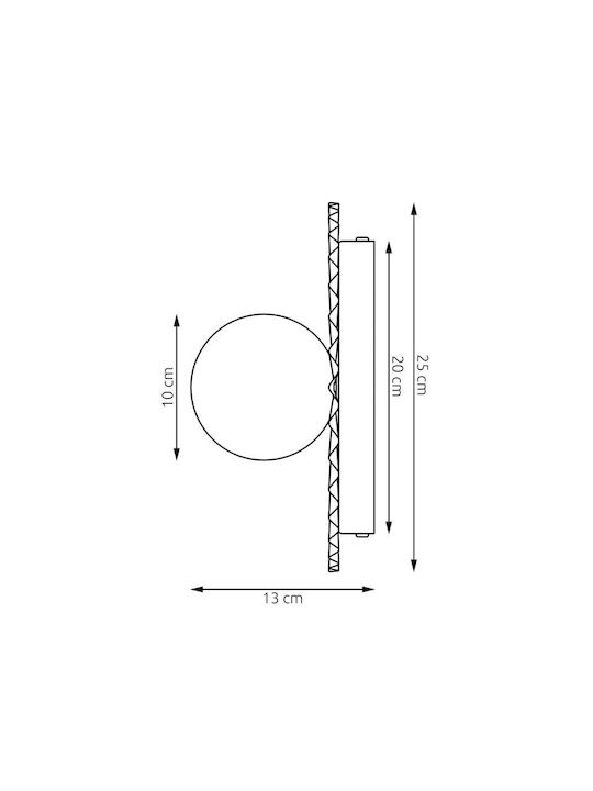 Wall Lamp M Umbra Made In Poland Φ10 Steel & Glass Black 1726/k1m-emibig 1726/k1m