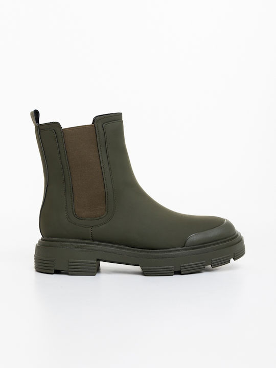 Women's Ankle Boots with Platform Green