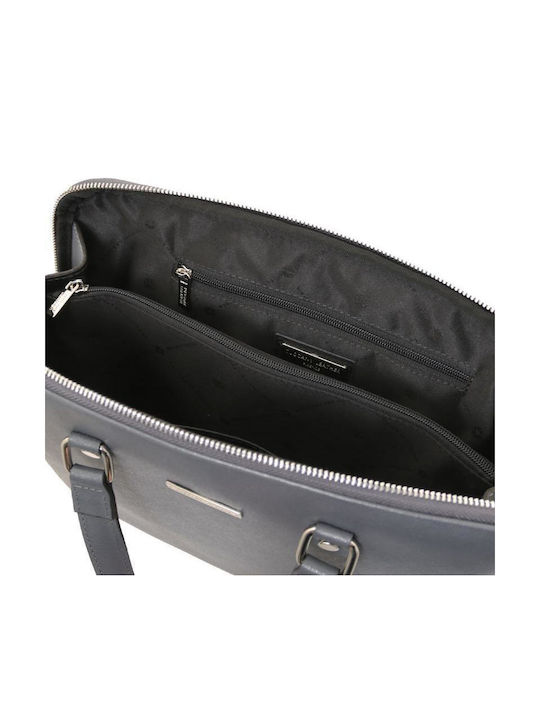 Leather Women's Briefcase Grey
