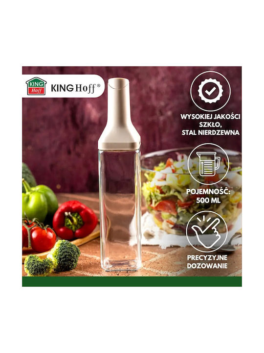 KING Hoff Δοχείο Λαδιού Γυάλινο με Ροή 500ml