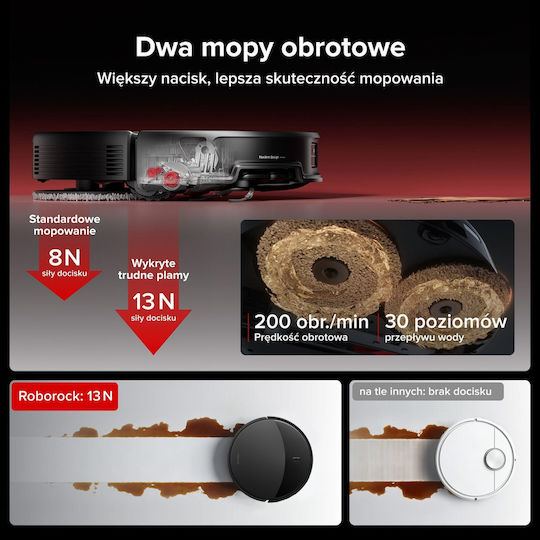 Roborock Saros 20 Σκούπα Ρομπότ με Χαρτογράφηση Laser & Απορρόφηση 36000Pa Μαύρη