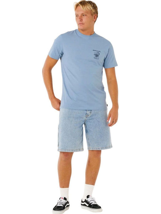 Herrenblusen Kurzarm T-Shirt Blau