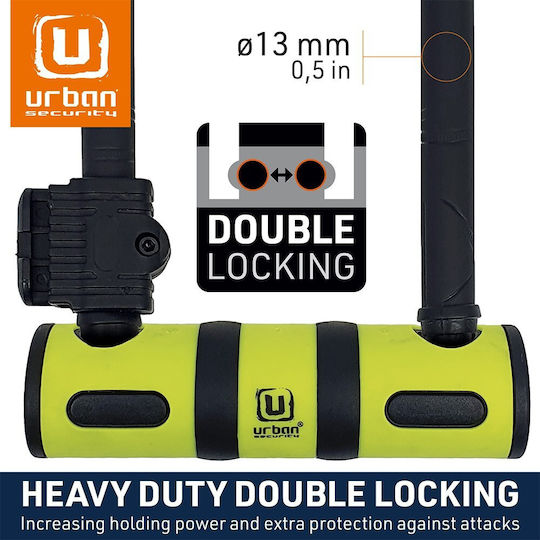 Complete Bicycle Protection Set Ur80150b U-Lock + 120mm Steel Cable + Urban Security Transport Mount