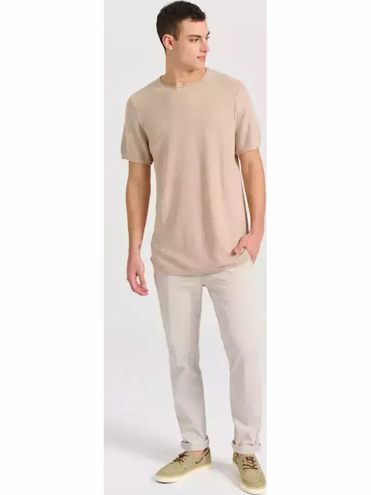 Chino Trousers Elastic Regular Fit Silver Grey