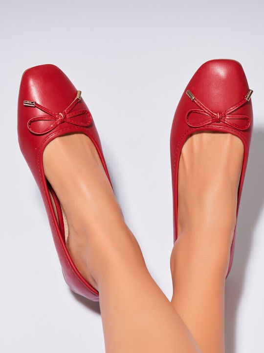 Damen Ballerinas in Burgundisch Farbe