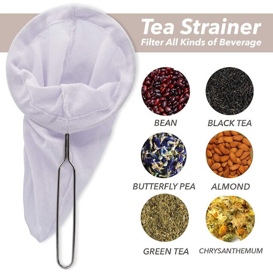 Fabric Coffee-Tea Filter Sock Metal Handle 22cm 7kzn168