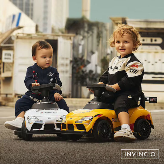 Invincio Ride On Car with Handle for 12+ Months with Sounds White