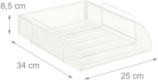 Държач За Документи Relaxdays Бял 8.5x34x25 См Метален Стакаем