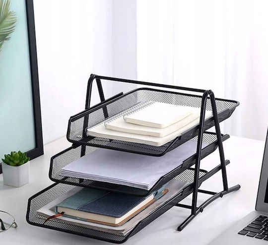A4 Document Drawers 3 Black Shelves