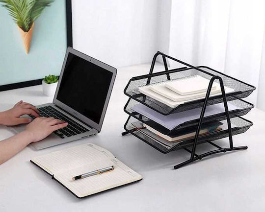 A4 Document Drawers 3 Black Shelves
